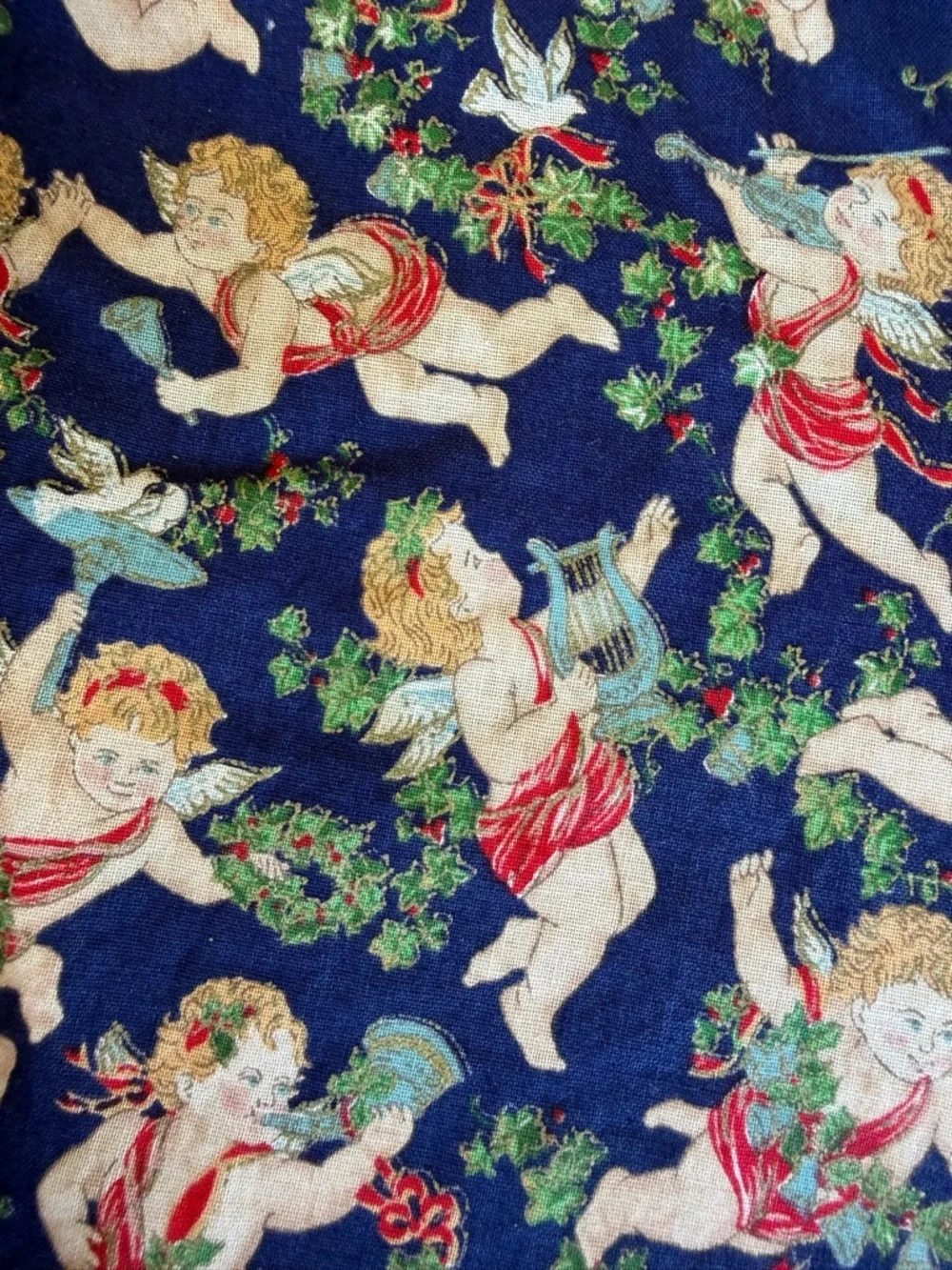 VTG Concord Christmas Musical Angels Handmade Pillow Cover Festive Holiday 14x15